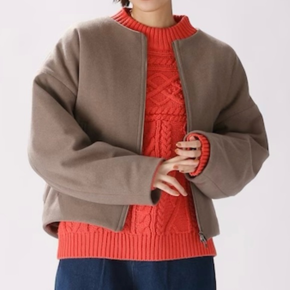 Nico And… Woolly Tec Oversized Zip Beige Coat Jacket - Picture 10 of 13